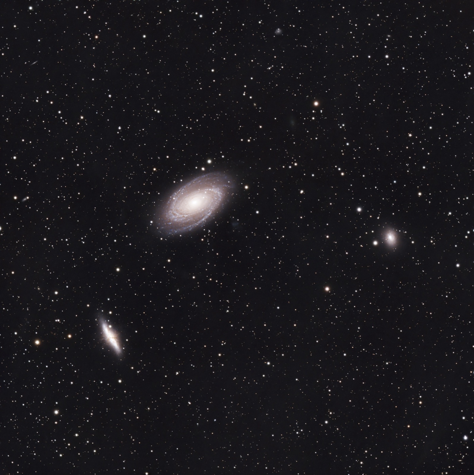 Bode's~Galaxy~(M81),~Cigar~Galaxy~(M82)~and~NGC3077