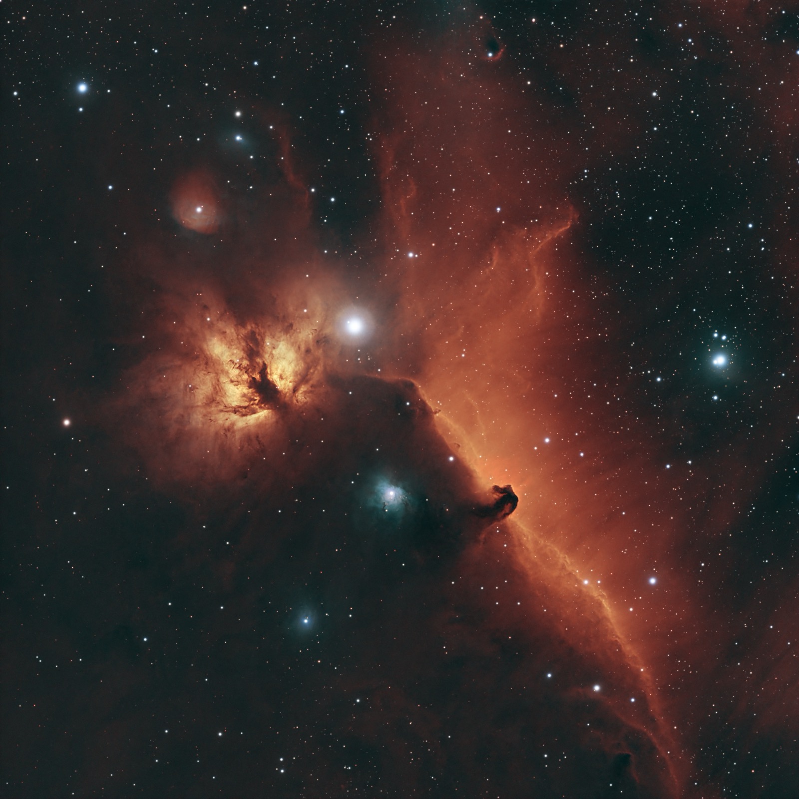 Flame~Nebula~(NGC2024)~and~Horsehead~Nebula~(B33)